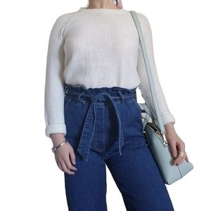 Cream Crewneck Knit Sweater